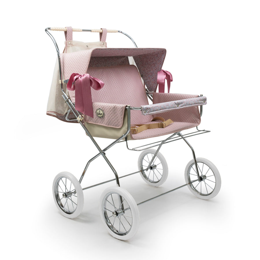 SILLA VINTAGE REBORN GEMELAR ROSA EMPOLVADO BBLUX